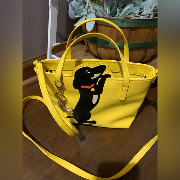 Marc Tetro Handbags - Marc Tetro Yellow Dachshund Bags Set with crystal bag charm EUC